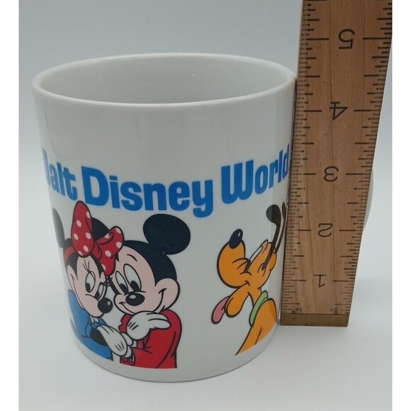 OVERSIZED VINTAGE Walt Disney World Coffee Mug - Mickey Minnie Pluto Goofy - Picture 2 of 9
